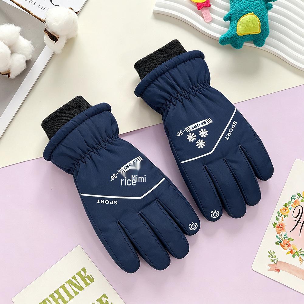 Kids' Winter Ski Gloves: Waterproof, Windproof, Thick Fleece-Lined for Boys & Girls Snow Play, Cycling, and Outdoor Activities