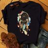 Fashion Feather Dreamcatcher T Shirt Women Harajuku Graphic Tees Shirt Femme Dream Catcher Women's T-shirt Clothes Tops