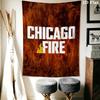Chicago Fire Wall Tapestry Aesthetic Wall Hanging Printed Fabric Blanket Decorative Tapestries for Bedroom Living Room Home Decor