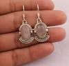 Solid 925 Sterling Silver Rose Quartz Gemstone Earring Handmade Designer Earring Dangle Earring