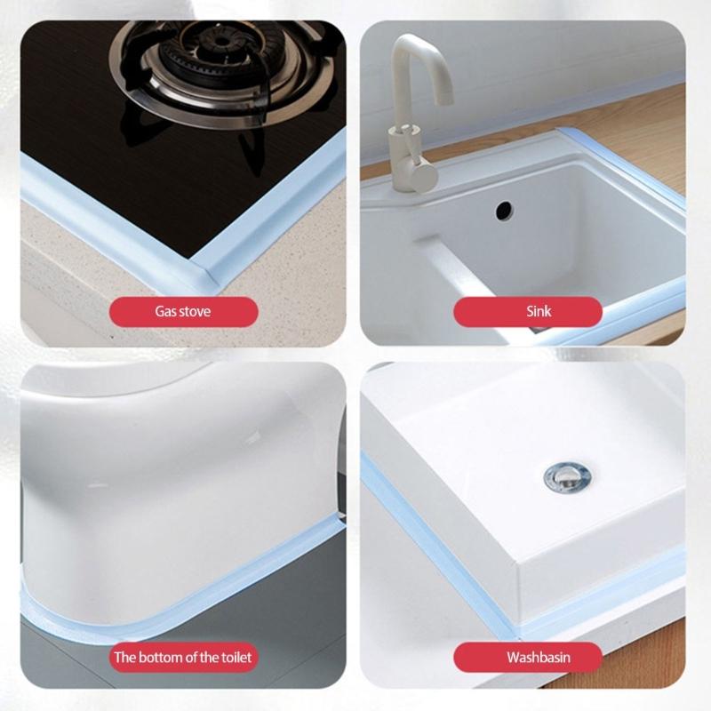 3 Rollen Verdicktes Wasserdichtes Dichtband Klebend Badezimmer Küche Dichtungsstreifen für Spüle Badewanne Arbeitsplatte Einfach zu Verwenden