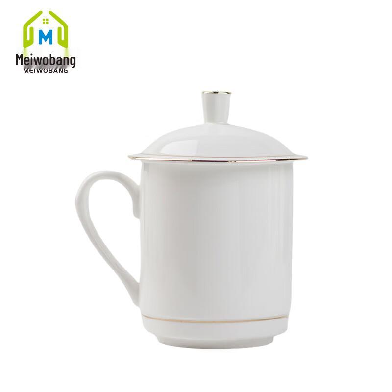 MeiWoBang Gold-Painted Scenic Ceramic Mug