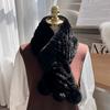 Korean Real Rex Rabbit Fur Woven Scarf Double-sided Thickened Warm Fur Scarf Cute Ball Fur Collar Children