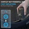 Mini-Fahrradpumpe, 150 PSI Elektrische Luftpumpe Tragbarer Akku-Fahrrad-Aufblasgerät mit Digitalem Manometer mit Presta- und Schrader-Ventil