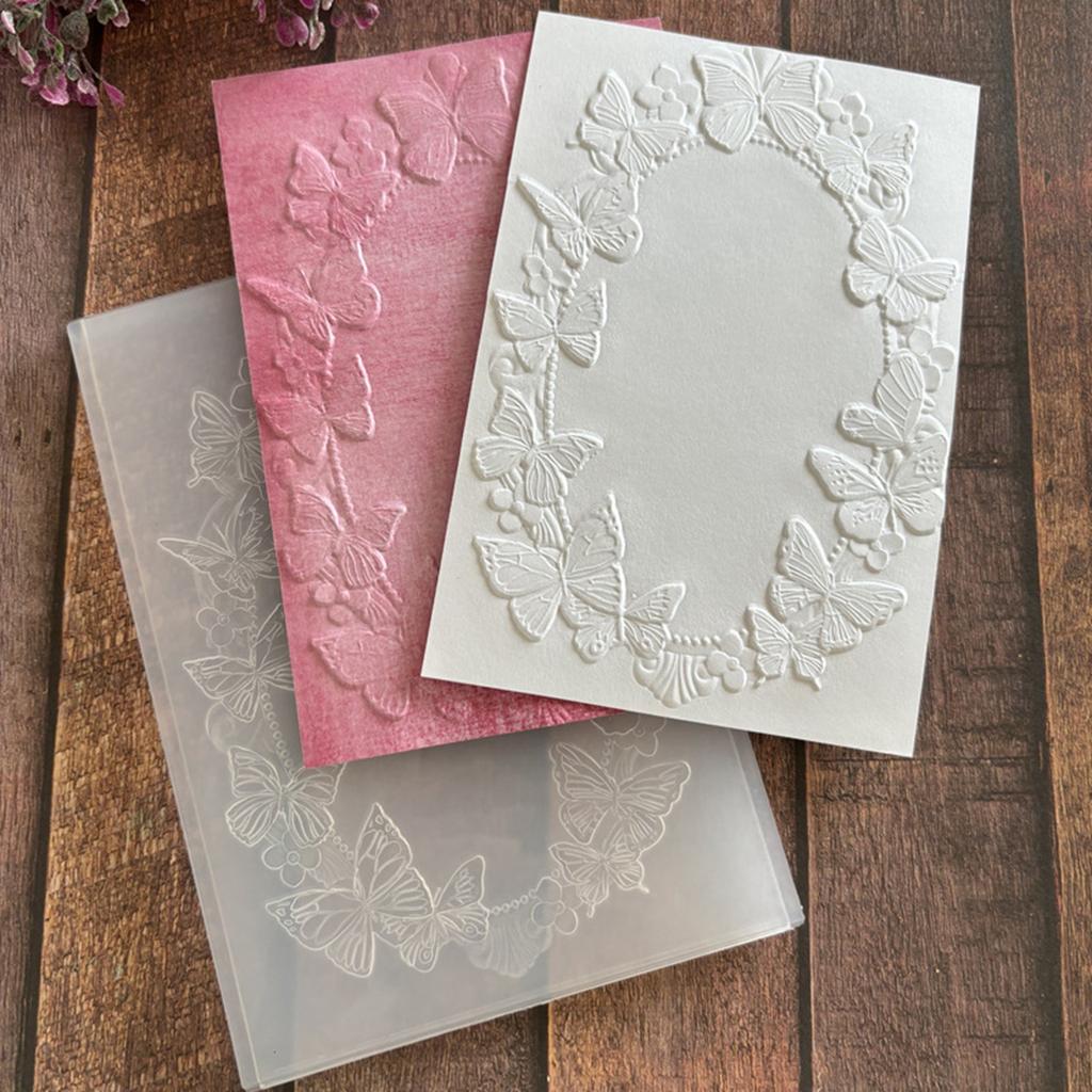 Textured Embossing Folder Butterfly Flower Tree Embossing Stencils Textured Scrapbooking Templates for Card Making