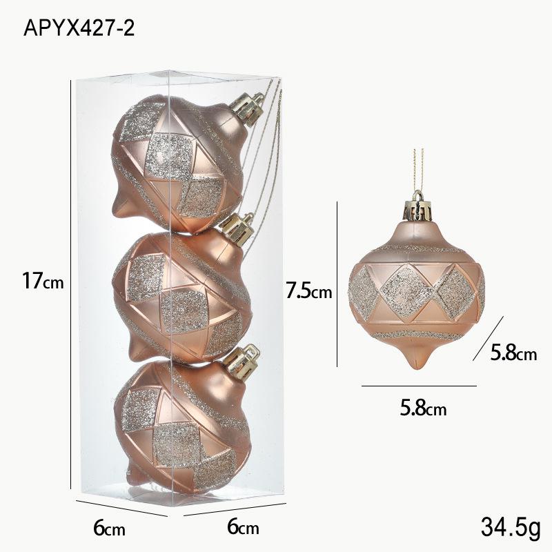 Plastic Champagne Christmas Tree Pendant Set: Creative Hanging Ornaments for Festive Decoration and Atmosphere.