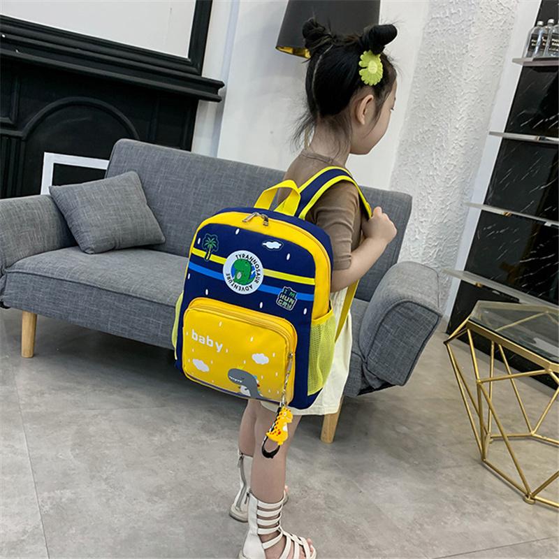 Kreskówkowy Dinozaur Dzieci Ochrona Kręgosłupa Lekki Tornister Szkolny Przedszkolny Chłopcy Dziewczynki Uroczy Plecak Torba o Dużej Pojemności