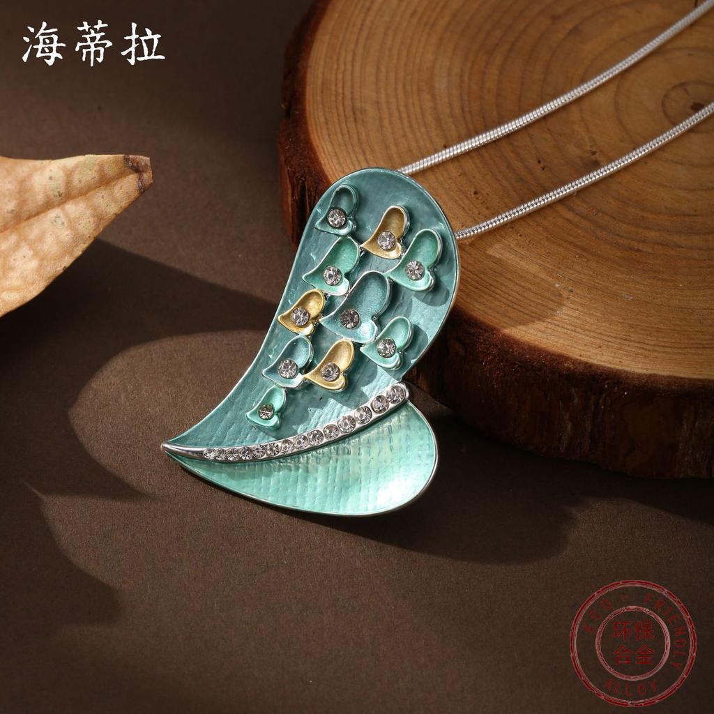 Nouveau pendentif en émail géométrique amour diamant mode femme haut sens collier polyvalent en forme de cœur