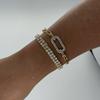 Minimalist Two-piece Bracelet Set Comprising a Single-strand Bracelet and a Double-strand Zirconia Chain Bracelet. Birthday Gift