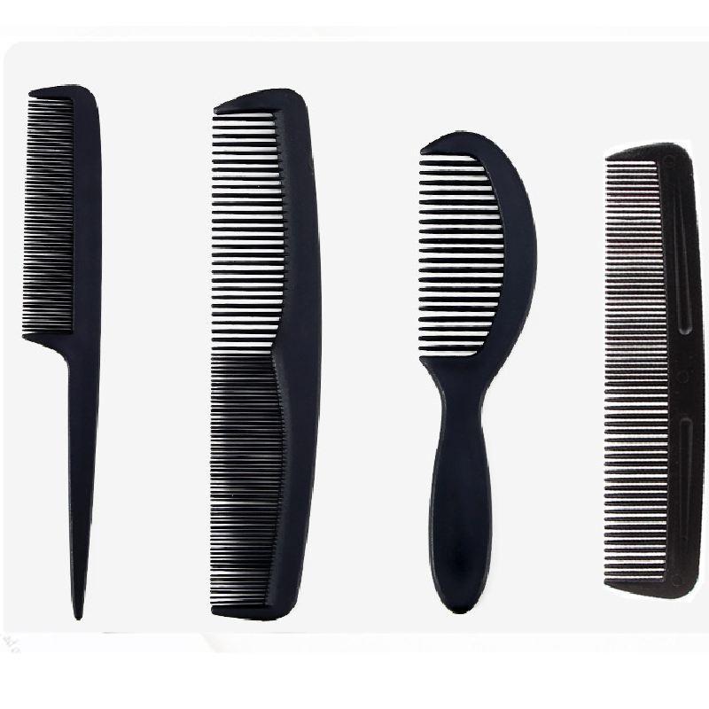 Premium Black Hair Styling Comb Set 4 Pieces Plastic Hair Comb Professional Quality