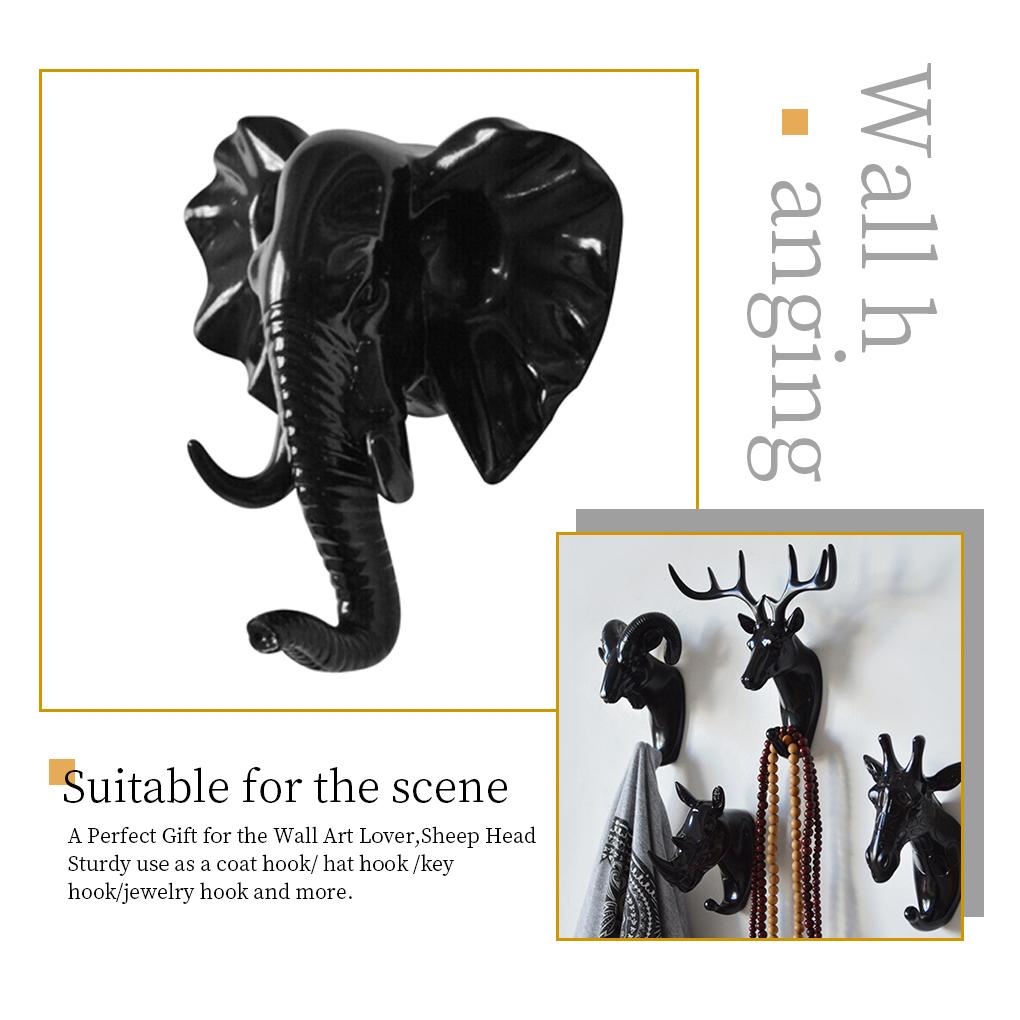 Animal Wall Hanger Hanging Hook Decor Clothes Craft Resin Ornament Decorative Supply for Bedroom Office Corridor