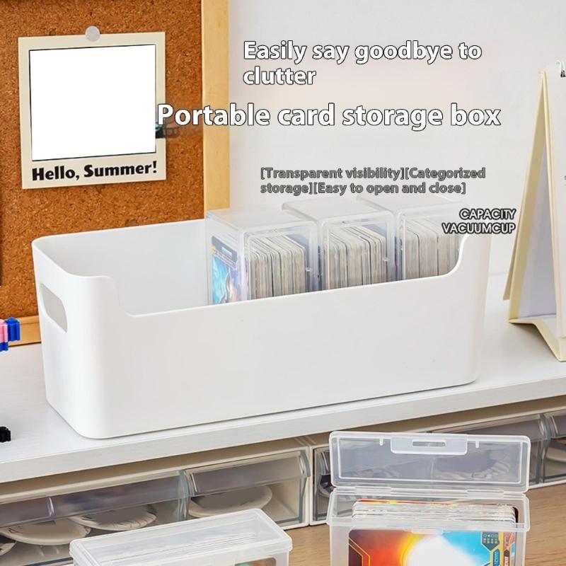 6 Piece Translucent Storage Containers with Detachable Dividers and Secure Snap On Lids Ideal for Collectibles Stationery Organization
