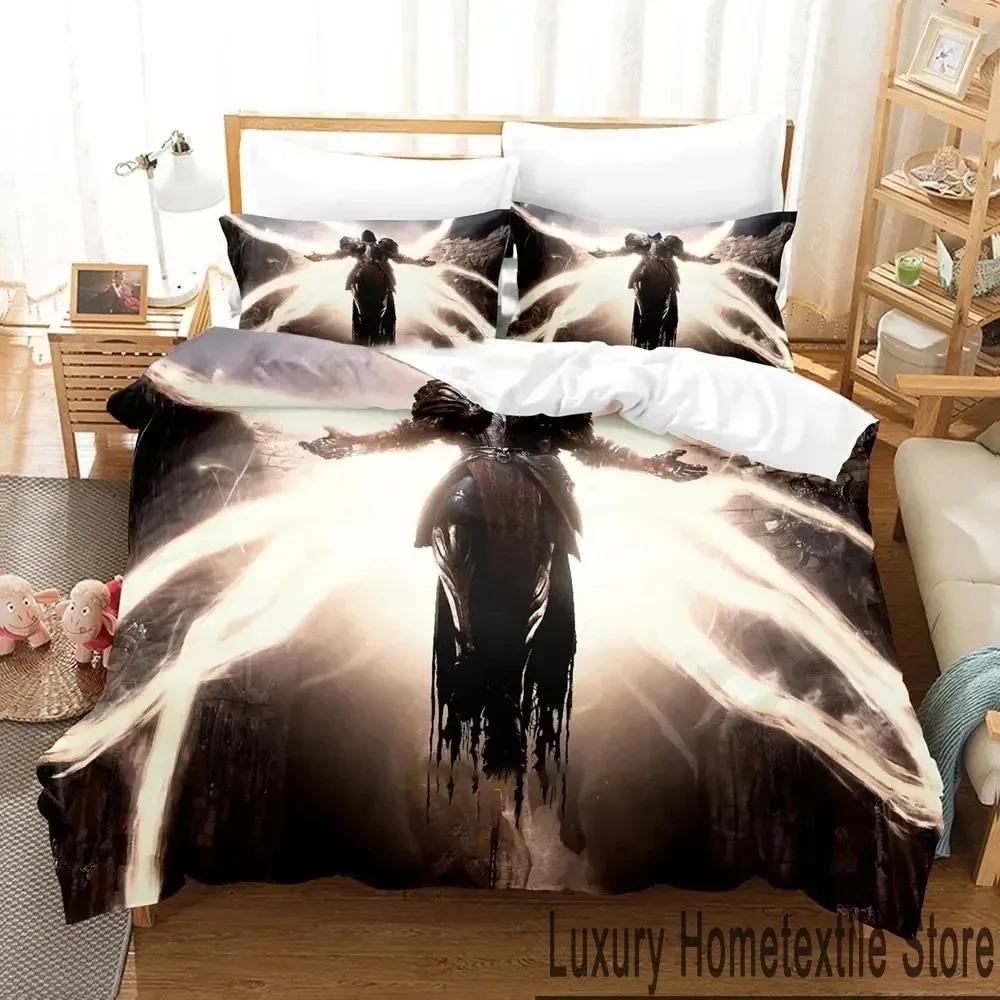 3D Print Diablo IV Game Bedding Set Duvet Cover Bed Set Quilt Cover Pillowcase Comforter King Queen Size Boys Adult Bedding