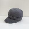 European and American niche black knitted hat, small brim cap, four-season versatile wool hat, small equestrian hat for women