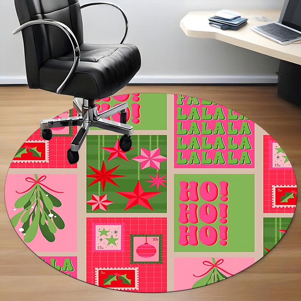1 Stück Weihnachtsdekoration Stuhlteppich für Büro, rutschfest, maschinenwaschbarer Teppich für Büro, Raum-Urlaubsdekoration für Weihnachten, Geburtstag Polyester