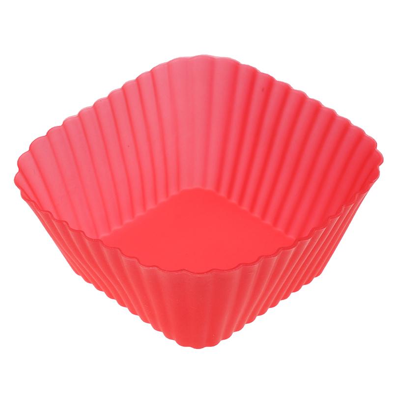 1/6Pcs 7Cm Square Shaped Jelly Pudding Mold Muffin Cake Cup Silicone Molds Kitchen Baking Accessories