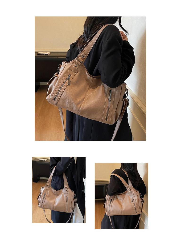 Damen 2025 Große Litschi-Muster Vielseitige Tote/Handtasche/Umhängetasche mit High-End-Appeal