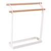 Metal Free Standing Towel Rack Double Bar Washcloth Dishcloth Hanger  Countertop