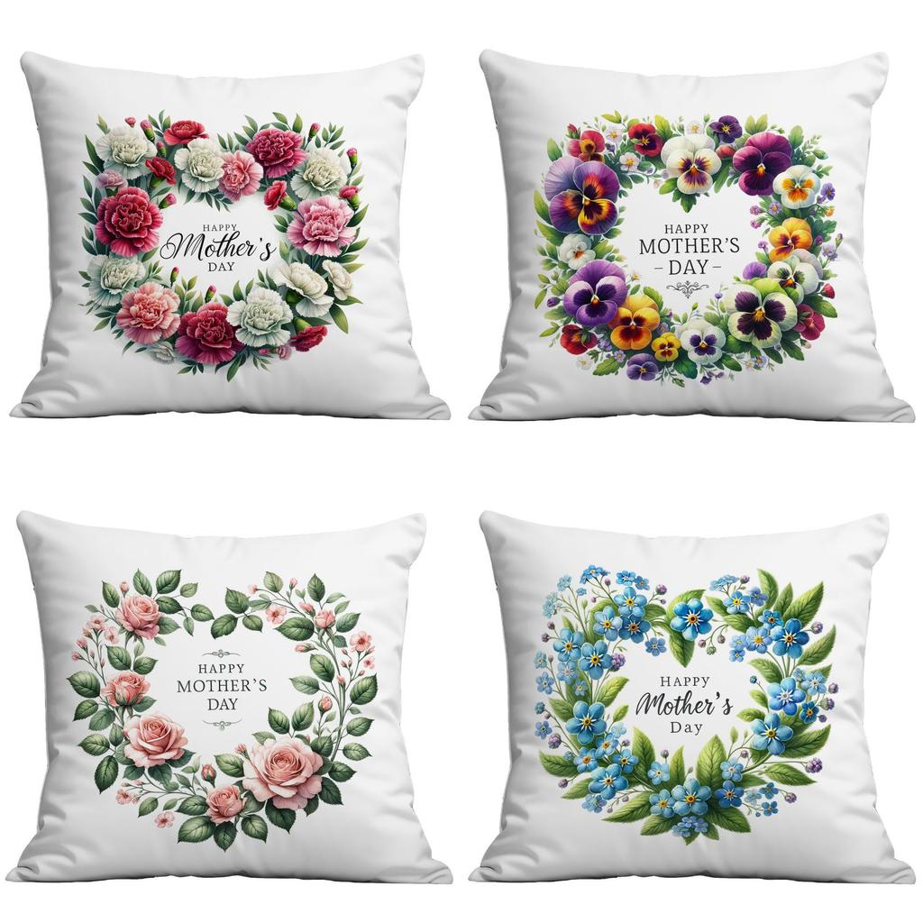 New Mother's Day Creative Wreath Letter Pillow Case Home Sofa Cushion Pillow Case