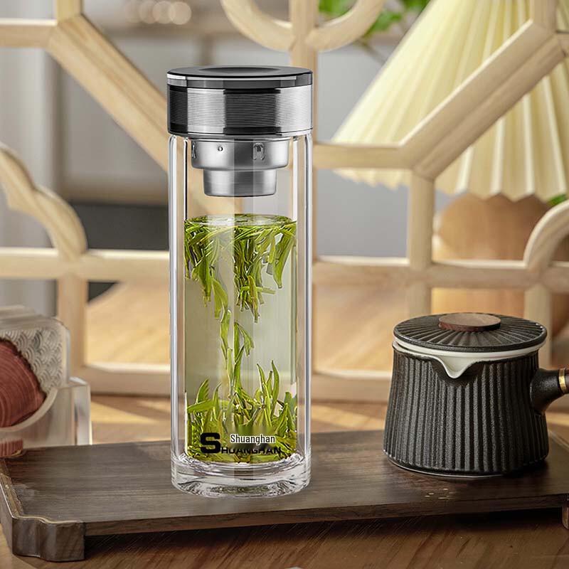 Shuanghan Double-Layer Borosilicate Glass Tea Cup