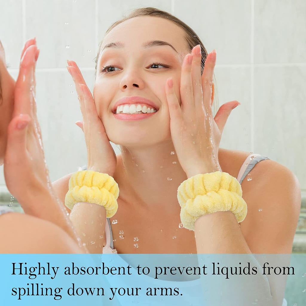 Stirnbänder zum Waschen des Gesichts für Frauen, Korallen-Fleece-Haarbänder, Manschette, wasserdichte Bänder, saugfähige Armbänder, Kopfband, Haar-Accessoires-Set