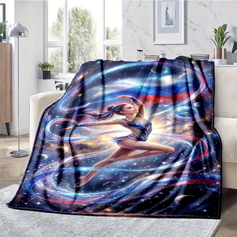 Gymnastics Theme Printed Blanket - Perfect for Couch, Bed, Travel & Outdoor Use | Machine Washable, Cozy & Durable.