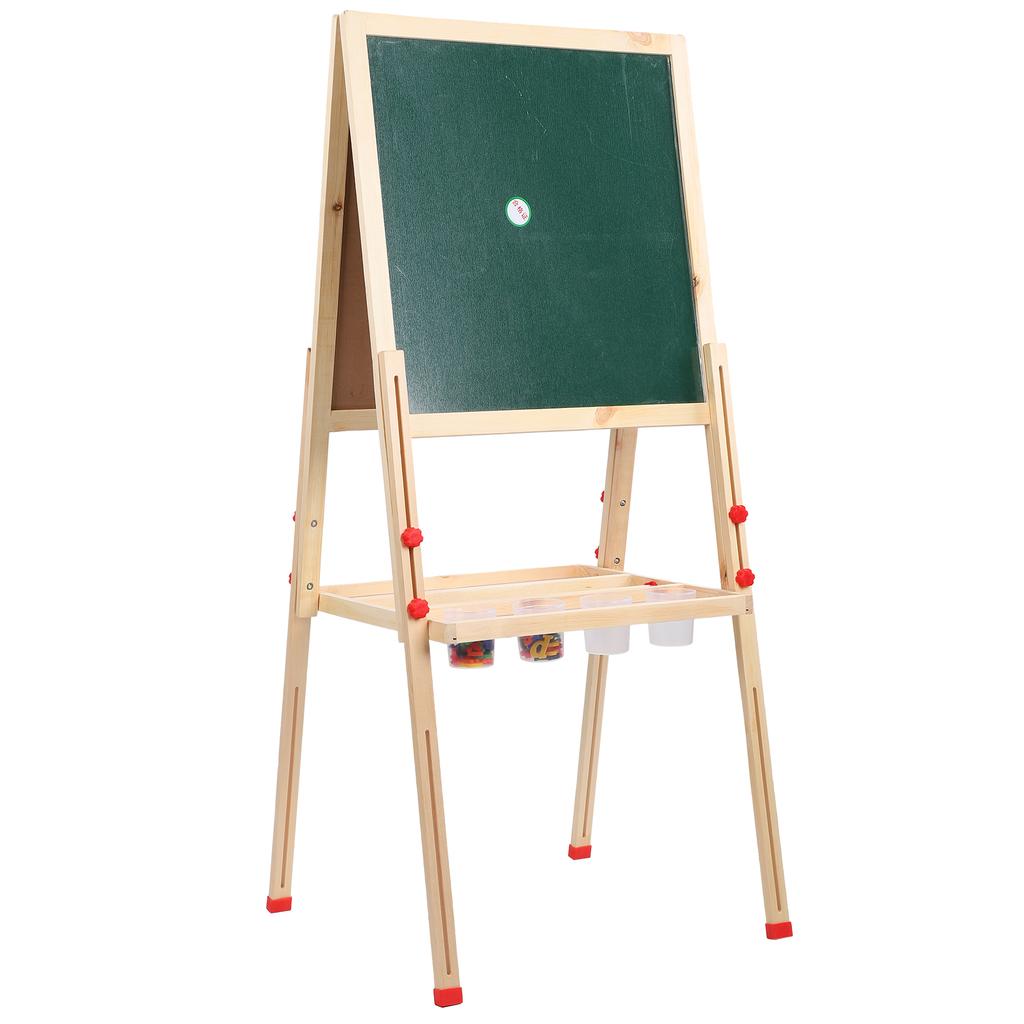 Wooden Kid Easel Double Side Magnetic Chalkboard Adjustable Stand for Drawing Art Painting