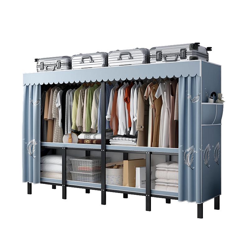 No-Assembly Wardrobe with Drawers: Foldable and Durable for Bedroom or Rental Room