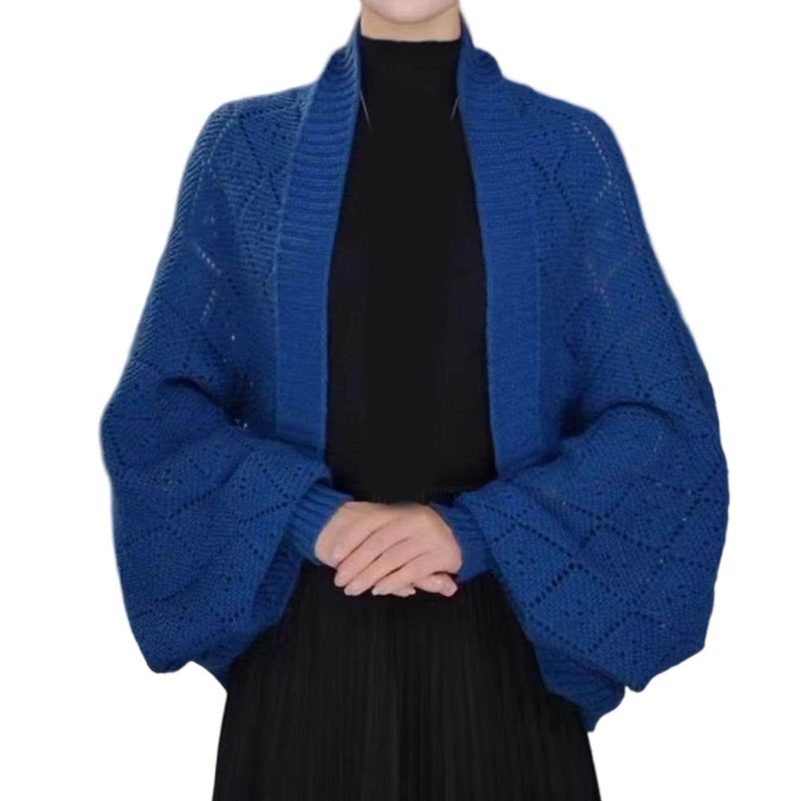 

Женский свободный удобный повседневный модный теплый и элегантный кардиган, накинутый как шаль One Size синий