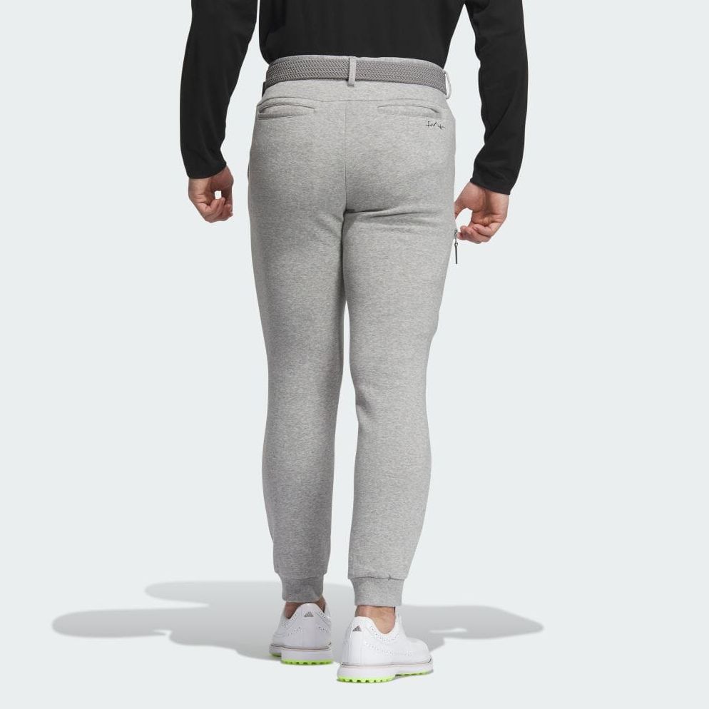 Adidas Knitted Sweatpants Men's Gray Moderate Cuffed Pants IA2615