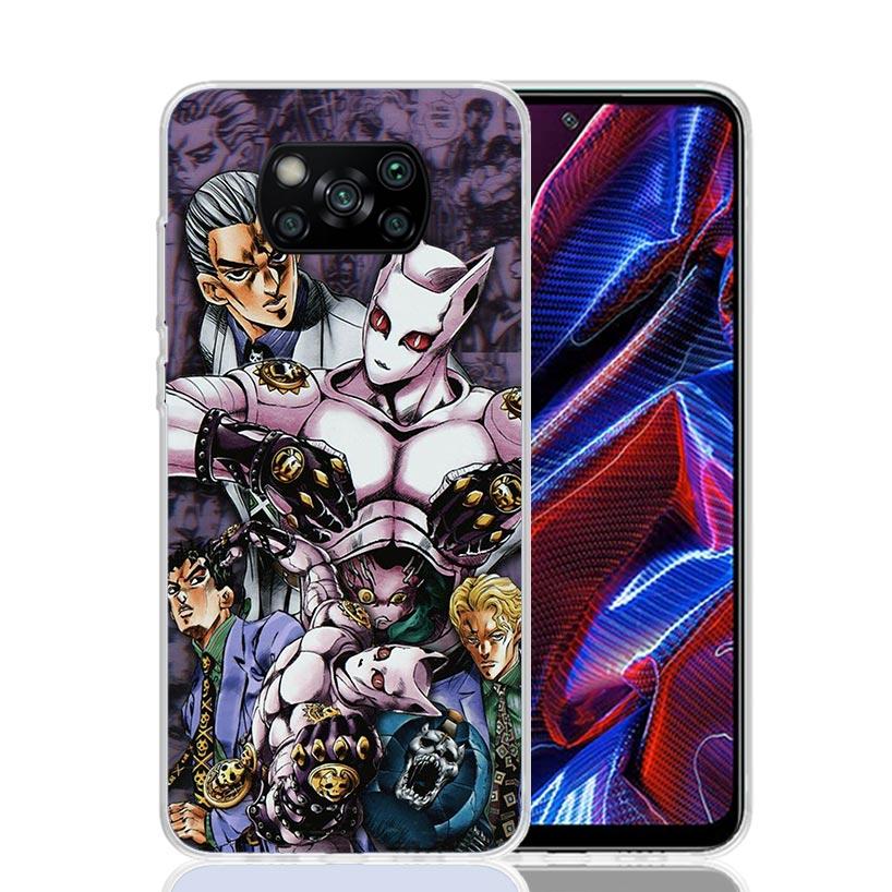 Anime JoJo Killer Queen Phone Case For Xiaomi Poco X7 X6 X5 Pro F7 Ultra Redmi 15C 15 13 13C 12 12C 10 10A 10C 9 9A 9C 9T Cover