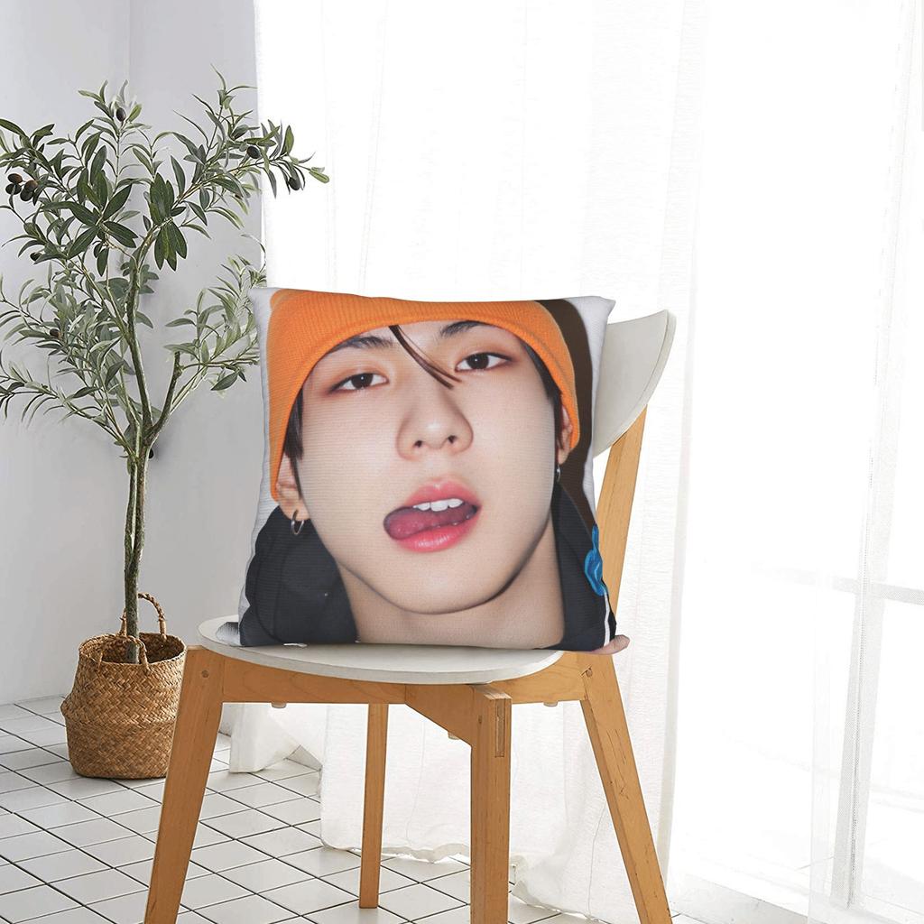 Kpop Style Boy Wonnie Pillow Cover Soft Cushion Cover Cute Funny Pillow Case For Office Car Home Decor