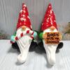Creative Resin Christmas Gnome Ornament with White Beard for Desktop Decoration