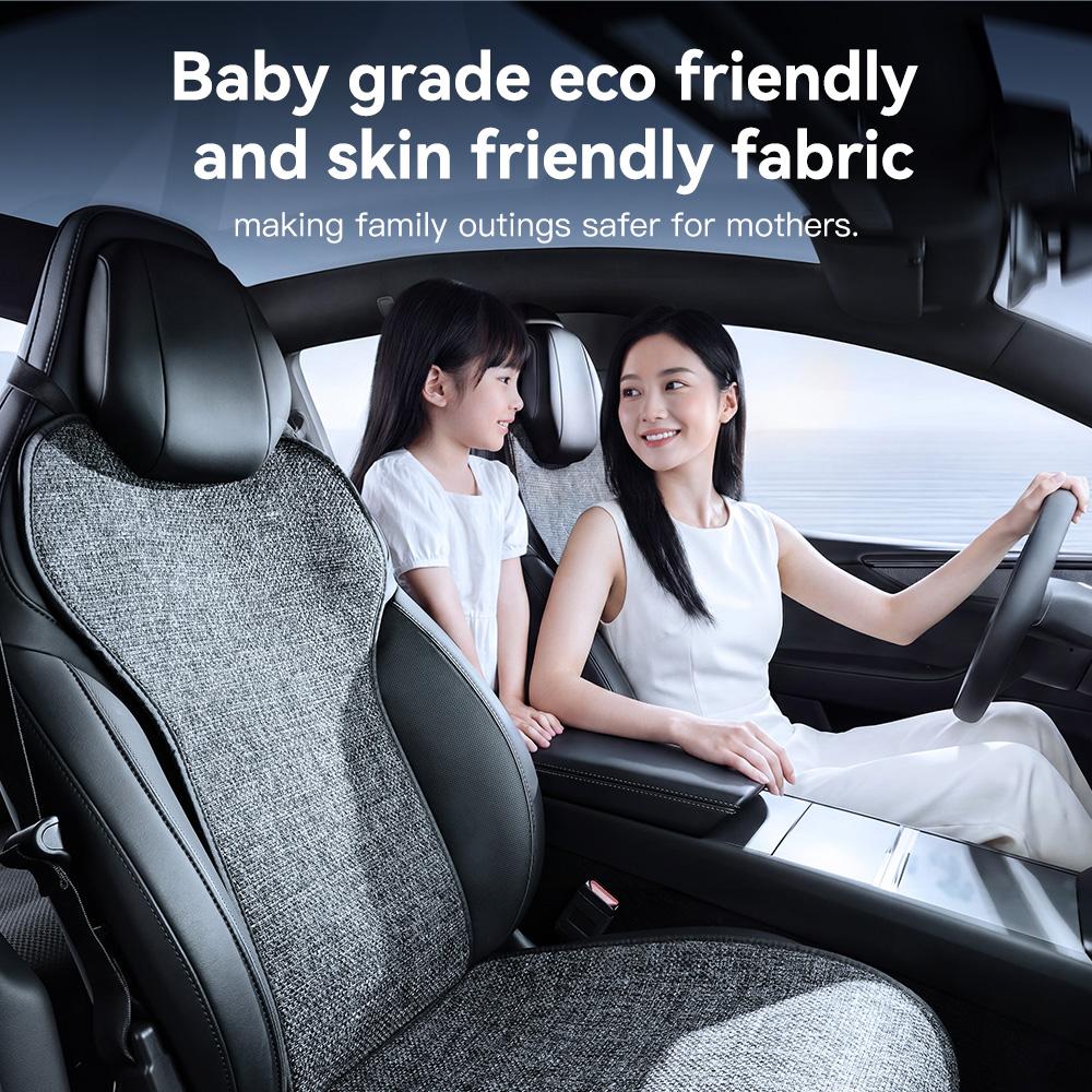 YZ For Tesla Model YL Linen Ice Silk Seat Cushion Backrest Pad Summer Cool Breathable Car Seat Protector Cover 2026 Accessories