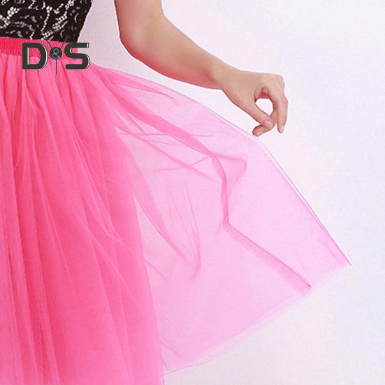 Damen Retro Ballettrock Elastischer Hoher Taille 3-Lagen Tüll Petticoat Tanzrock Karneval Cosplay Tutu Rock