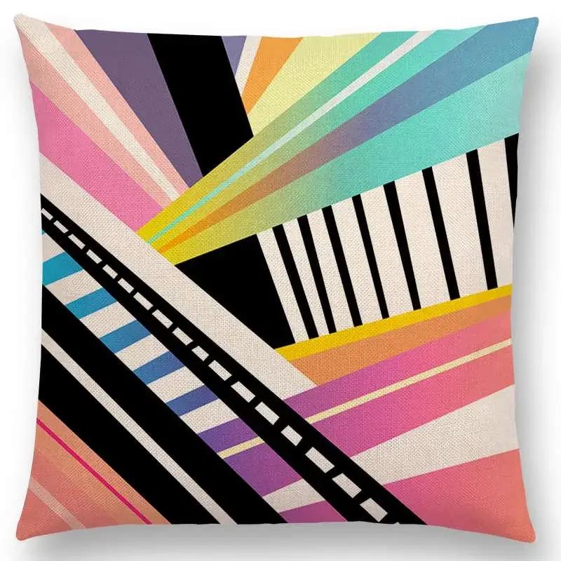 New Colorful Rocks Candy Gems Stained Glass Abstract Blocks Geometric Art Prints Cushion Cover Car Sofa Throw Pillow Case
