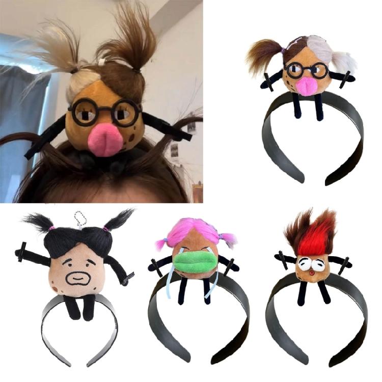 Unique Braided Doll Headband Cosplay Hairpin Hair Clip Hair Accessory for Women