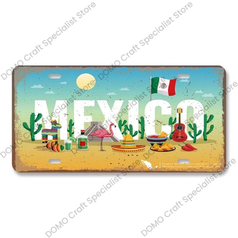 Motorcycle Souvenir License Plate, Metal Auto Wall Decor 15x30cm