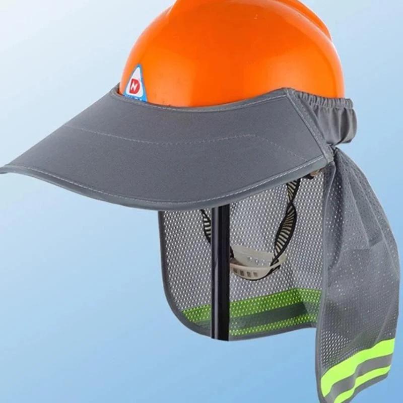1 Stück Sommer Sonnenschutz Sicherheitshelm Nackenschutz Helme Reflektierender Schirm Reflektierende Kappe Abdeckung Für Bauarbeiter
