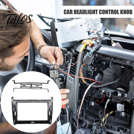 Double Din Stereo Frame 9 Inch Radio Dash Kit for Volkswagen 2014, Car Navigation Fascia Panel Replacement Face Plate with Mounting Brackets