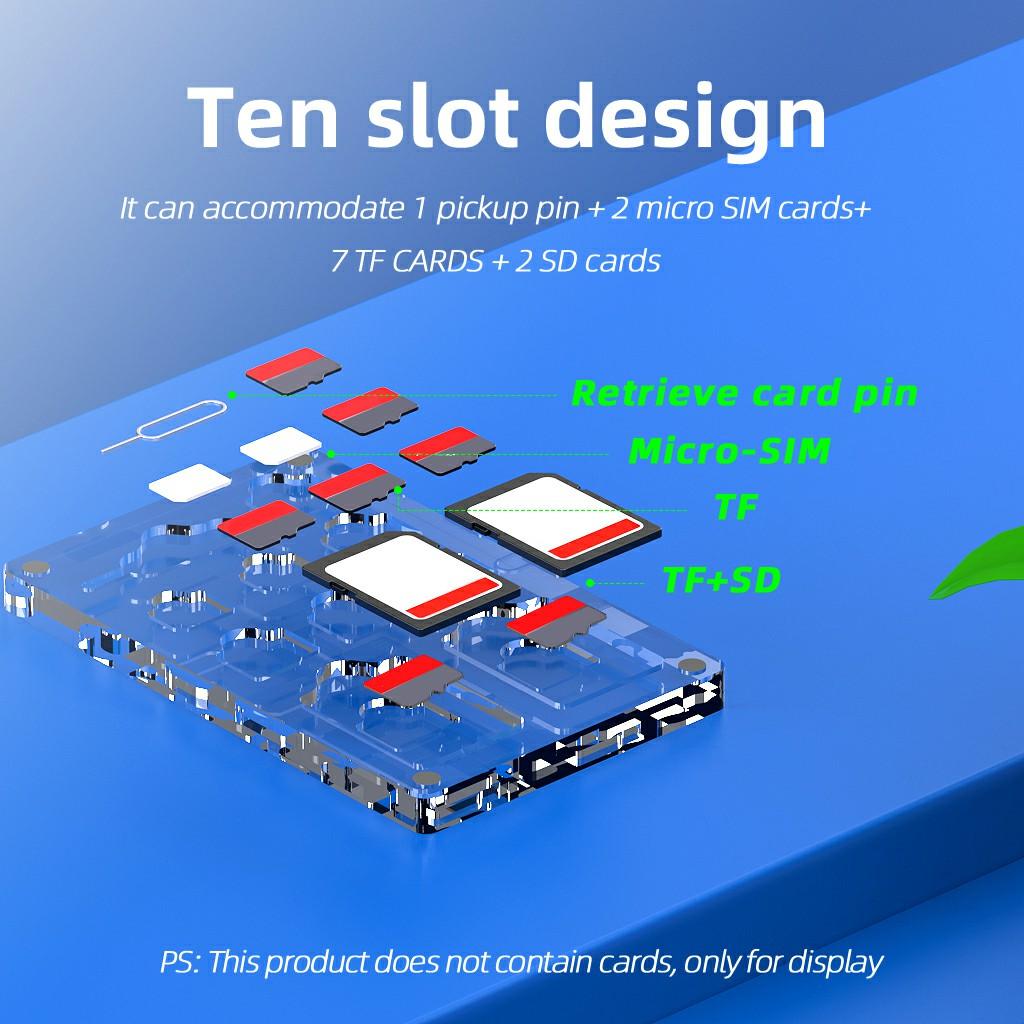 

Transparent Magnetic Nano SIM Card Case SD TF Card Eject Pin Slots Protection Manager Display Acrylic Box Type A