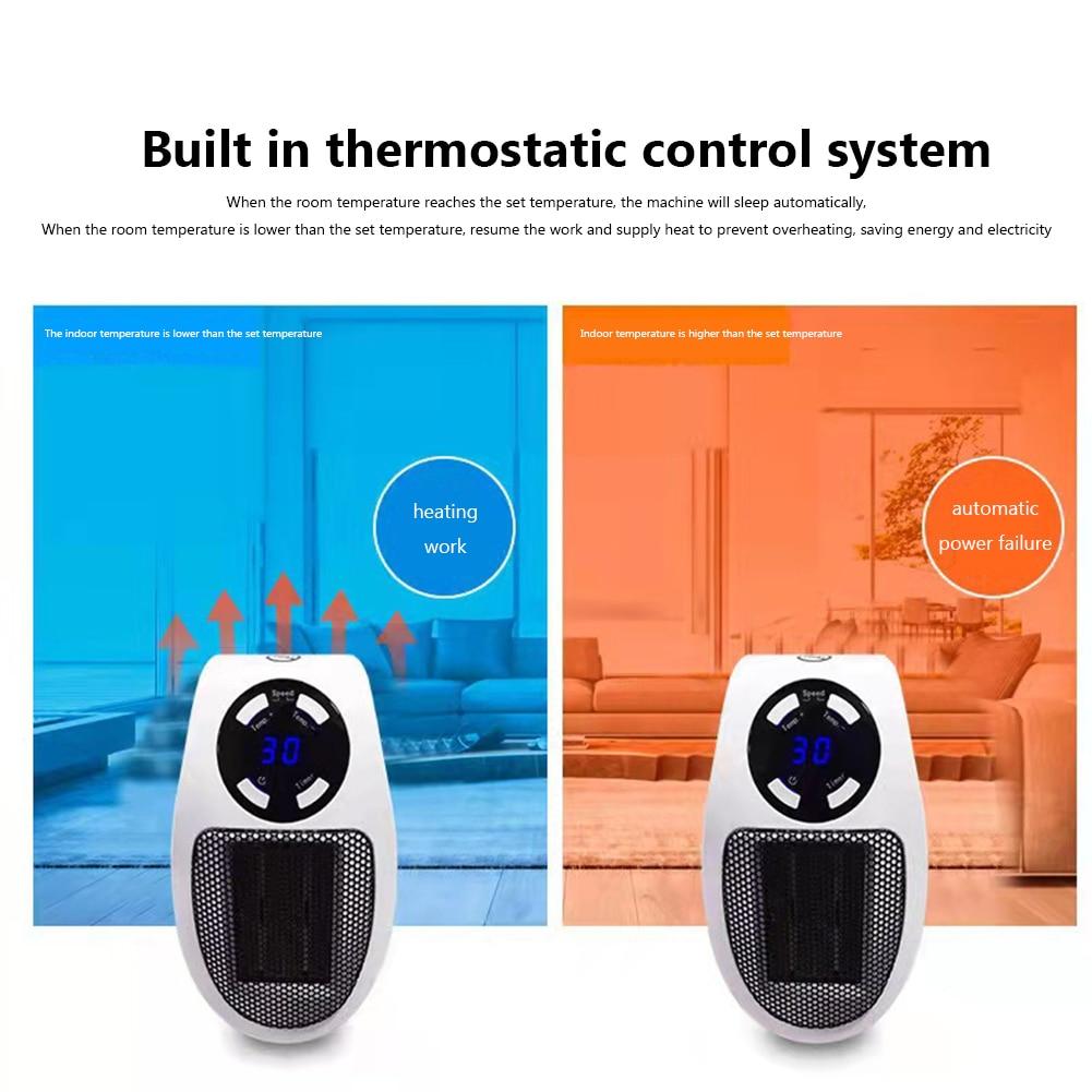 Chauffage électrique portable à brancher au mur, poêle de chauffage de pièce, mini radiateur domestique, machine de chauffage à distance, hiver 220 V 500 W