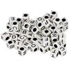 Perles alphabet - Carré - Noir et Blanc - 6 mm - 300 pcs