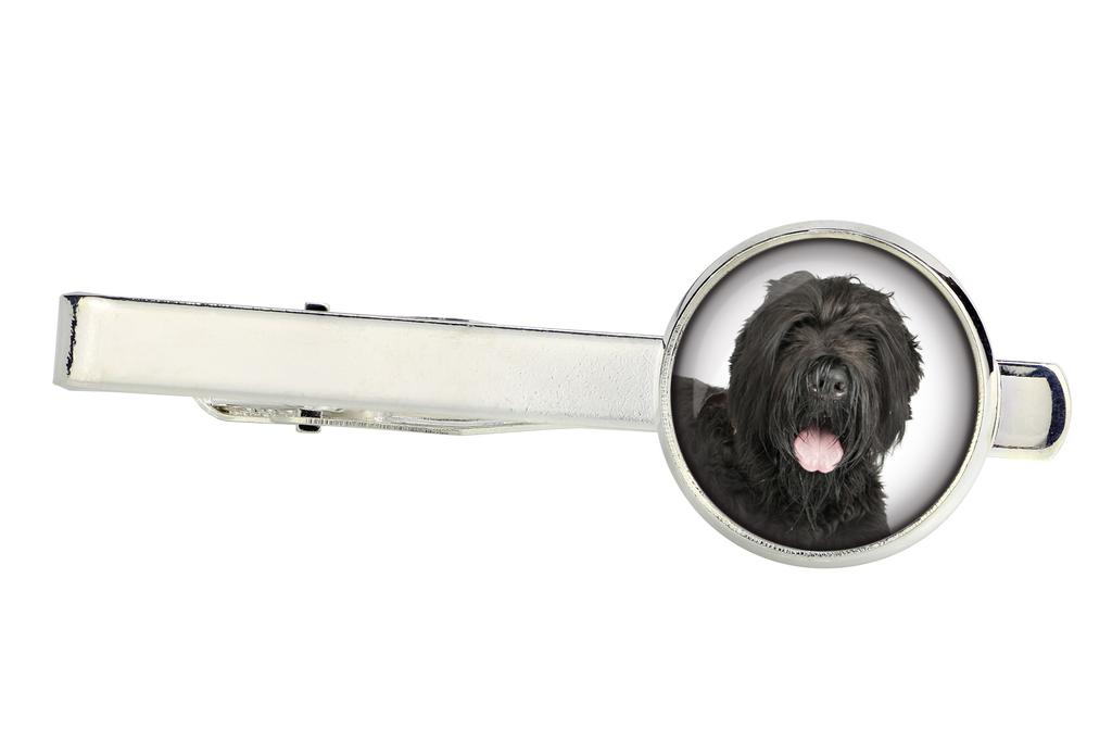 Black Russian Terrier, Chornyi Terrier - cufflinks and tie with your photo, a suit decoration, men's jewelry from the Art-Dog brand.