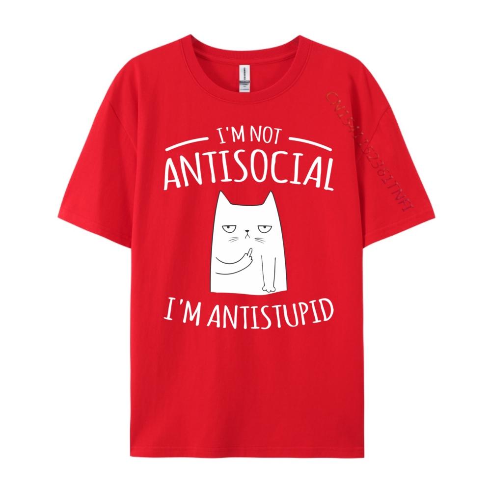Смешная Я Не Социально Изолирован Я Антиглупый Саркастичный Милый Кот Мужская Одежда 2025 Взрослые Смешные Футболки Для Улицы S