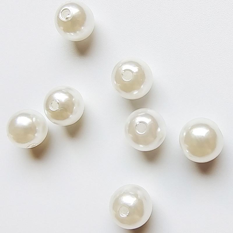 6/8/10/12mm Helle Weiße Imitation Perlen für DIY Schmuck Halsketten Herstellung