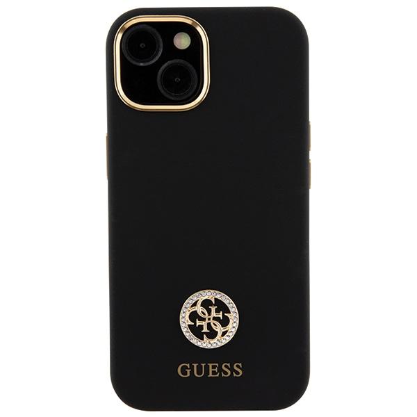 Guess Guhcp15Sm4Dgpk Iphone 15 / 14 / 136.1 Czarny/Black Hardcase Silicone Logo Strass 4G