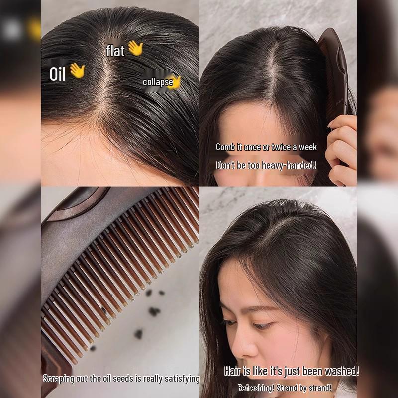 Oil-Removing No-Rinse Scalp Energy Comb - Women's Hollow Massage & Cleaning Hair Comb