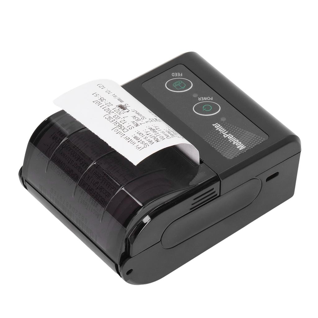 Bluetooth Receipt Printer Smartphone Control 200dpi Thermal Label Printer Receipts Printer with 1 Roll Printer Paper
