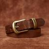 Women's Retro Rub Colored Distressed Pleated Washed Leather Belt Women's Genuine Leather Vegetable Tanning Leather Fashion Jeans Belt